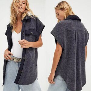RARE Free People Ruby Vest, NWOT, Gray, S
